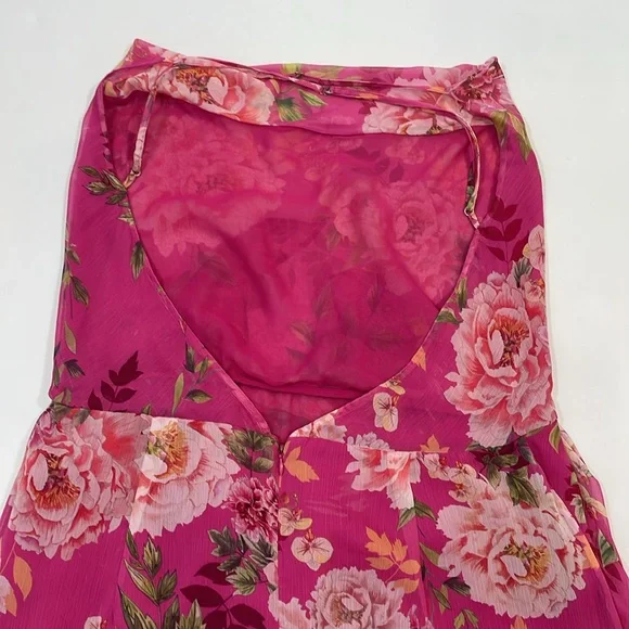 REVOLVE Sau Lee Fredia Freida Dress 14 Fuchsia Floral Maxi Low Strappy Back - Picture 16 of 16